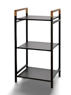 Bissolo Casa Carrelli<LINEA HAITI - SCAFFALE PORTAOGGETTI NERO E NATURALE