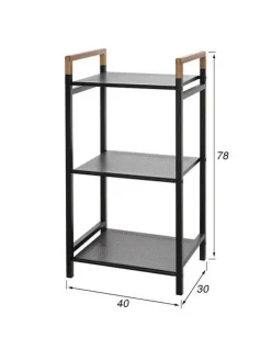 Bissolo Casa Carrelli<LINEA HAITI - SCAFFALE PORTAOGGETTI NERO E NATURALE