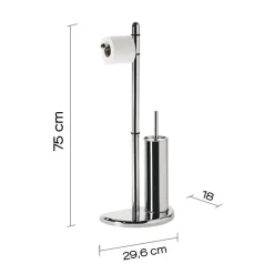 Bissolo Casa Piantane Bagno<LINEA HIBISCUS - PIANTANA PORTAROTOLO/SCOPINO CROMO