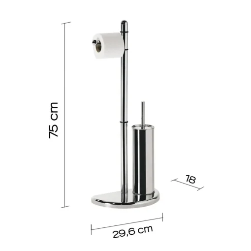 Bissolo Casa Piantane Bagno<LINEA HIBISCUS - PIANTANA PORTAROTOLO/SCOPINO CROMO