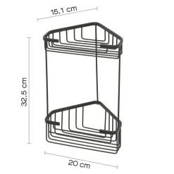 Bissolo Casa Mensole<LINEA HOT - MENSOLA ANGOLARE 2 RIPIANO NERO MATT
