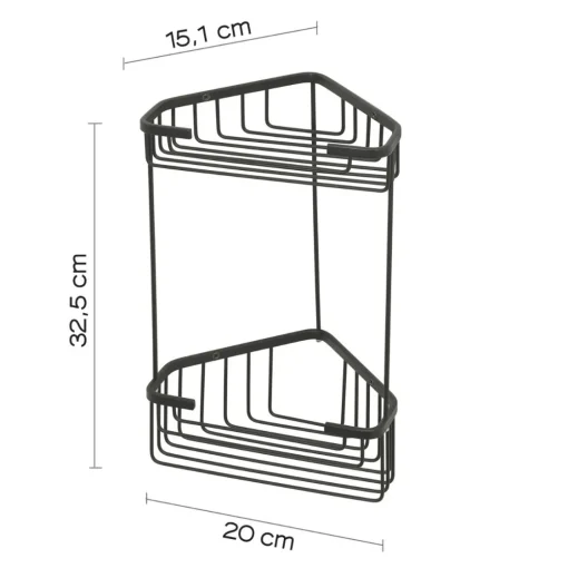 Bissolo Casa Mensole<LINEA HOT - MENSOLA ANGOLARE 2 RIPIANO NERO MATT