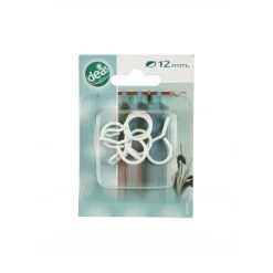 Bissolo Casa Accessori E Pali Tende Finali Per Pali<LINEA IDEAS 12 - SET 6 ANELLI PER TENDA IN METALLO MOD. GANCIO COLORE BIANCO : vendita online LINEA IDEAS 12 - SET 6 ANELLI PER TENDA IN METALLO MOD. GANCIO COLORE BIANCO in offerta