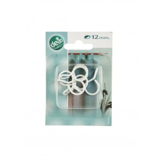 Bissolo Casa Accessori E Pali Tende Finali Per Pali<LINEA IDEAS 12 - SET 6 ANELLI PER TENDA IN METALLO MOD. GANCIO COLORE BIANCO : vendita online LINEA IDEAS 12 - SET 6 ANELLI PER TENDA IN METALLO MOD. GANCIO COLORE BIANCO in offerta
