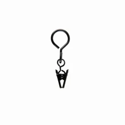 Bissolo Casa Accessori E Pali Tende Finali Per Pali<LINEA IDEAS 12 - SET 6 ANELLI PER TENDA IN METALLO MOD. PINZA COLORE NERO : vendita online LINEA IDEAS 12 - SET 6 ANELLI PER TENDA IN METALLO MOD. PINZA COLORE NERO in offerta