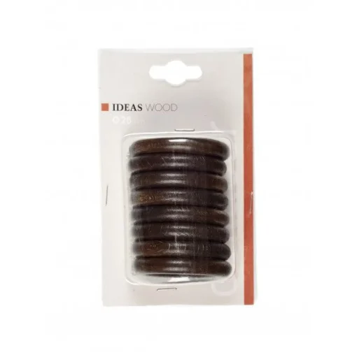 Bissolo Casa Accessori E Pali Tende Finali Per Pali<LINEA IDEAS WOOD - SET 8 ANELLI PER TENDA IN LEGNO COLORE NOCE : vendita online LINEA IDEAS WOOD - SET 8 ANELLI PER TENDA IN LEGNO COLORE NOCE in offerta