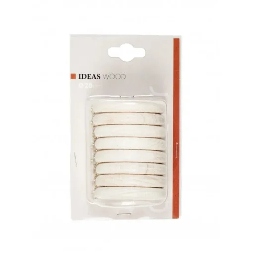 Bissolo Casa Accessori E Pali Tende Finali Per Pali<LINEA IDEAS WOOD - SET 8 ANELLI PER TENDA IN LEGNO COLORE GESSO : vendita online LINEA IDEAS WOOD - SET 8 ANELLI PER TENDA IN LEGNO COLORE GESSO in offerta