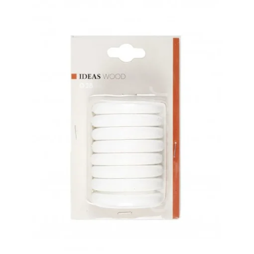 Bissolo Casa Accessori E Pali Tende Finali Per Pali<LINEA IDEAS WOOD - SET 8 ANELLI PER TENDA IN LEGNO COLORE BIANCO : vendita online LINEA IDEAS WOOD - SET 8 ANELLI PER TENDA IN LEGNO COLORE BIANCO in offerta