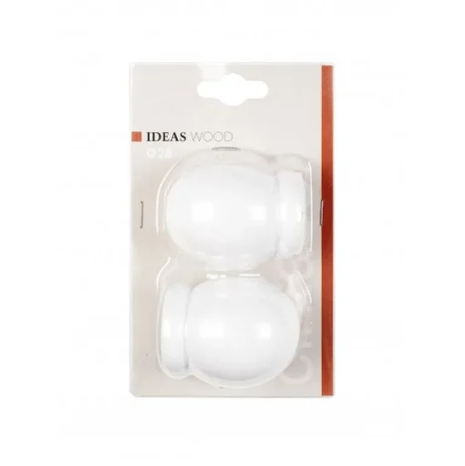 Bissolo Casa Accessori E Pali Tende Finali Per Pali<LINEA IDEAS WOOD - SET 2 FINALI PER TENDA MOD. SFERA COLORE BIANCO: vendita online LINEA IDEAS WOOD - SET 2 FINALI PER TENDA MOD. SFERA COLORE BIANCO in offerta