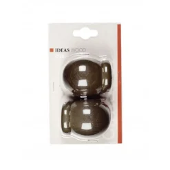 Bissolo Casa Accessori E Pali Tende Finali Per Pali<LINEA IDEAS WOOD - SET 2 FINALI PER TENDA MOD. SFERA COLORE NOCE: vendita online LINEA IDEAS WOOD - SET 2 FINALI PER TENDA MOD. SFERA COLORE NOCE in offerta