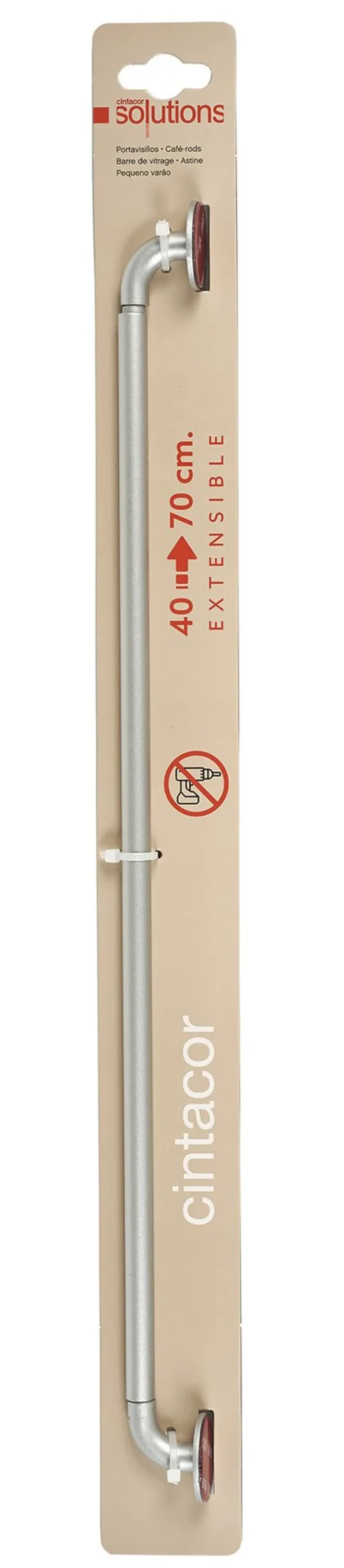Bissolo Casa Accessori E Pali Tende Bacchette E Pali Per Tendine<LINEA INDUSTRIAL - ASTINA ADESIVA ESTENSIBILE 40-70CM GRIGIO: vendita online LINEA INDUSTRIAL - ASTINA ADESIVA ESTENSIBILE 40-70CM GRIGIO in offerta