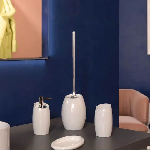 Bissolo Casa Porta Spazzolini<LINEA ISIDE - BICCHIERE PORTASPAZZOLINI BIANCO LUCIDO