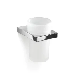 Bissolo Casa Porta Spazzolini<LINEA LANZAROTE - BICCHIERE PORTASPAZZOLINI CROMO E BIANCO