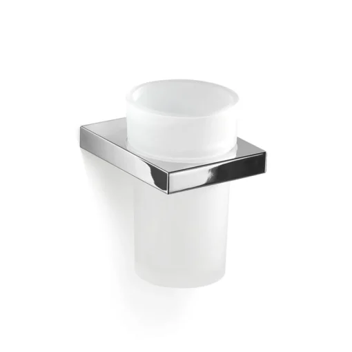 Bissolo Casa Porta Spazzolini<LINEA LANZAROTE - BICCHIERE PORTASPAZZOLINI CROMO E BIANCO