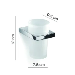 Bissolo Casa Porta Spazzolini<LINEA LANZAROTE - BICCHIERE PORTASPAZZOLINI CROMO E BIANCO