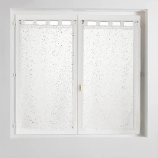 Bissolo Casa Tende Tende Confezionate<LINEA MAISSA - TENDA DRITTA CON PASSANTI 60X120 BIANCA CON DECORO : vendita online LINEA MAISSA - TENDA DRITTA CON PASSANTI 60X120 BIANCA CON DECORO in offerta