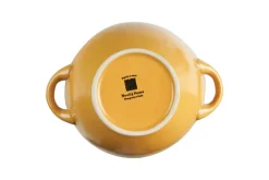 Bissolo Casa Tazze, Tazzine, Coppette Coppette<LINEA MEDITERRANEO - CIOTOLA ZUPPA 2 MANICI IN GRES GIALLA 540ML