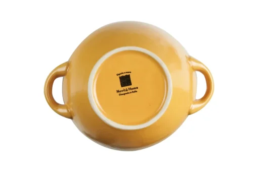 Bissolo Casa Tazze, Tazzine, Coppette Coppette<LINEA MEDITERRANEO - CIOTOLA ZUPPA 2 MANICI IN GRES GIALLA 540ML