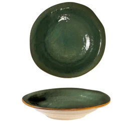 Bissolo Casa Piatti Fondi<LINEA MEDITERRANEO - PIATTO FONDO VERDE SCURO IN GRES DIAM 24CM H 6CM