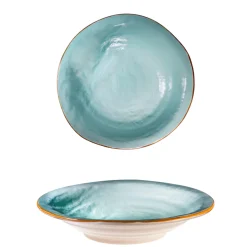 Bissolo Casa Piatti Fondi<LINEA MEDITERRANEO - PIATTO FONDO TURCHESE IN GRES DIAM 24CM H 6CM