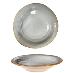 Bissolo Casa Piatti Fondi<LINEA MEDITERRANEO - PIATTO FONDO GRIGIO FANGO IN GRES DIAM 24CM H 6CM