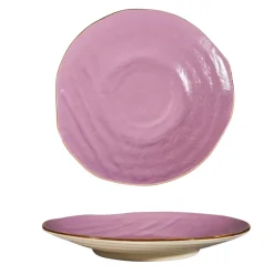 Bissolo Casa Piatti Piani<LINEA MEDITERRANEO - PIATTO PIANO ROSA IN GRES DIAM 28CM H 4CM