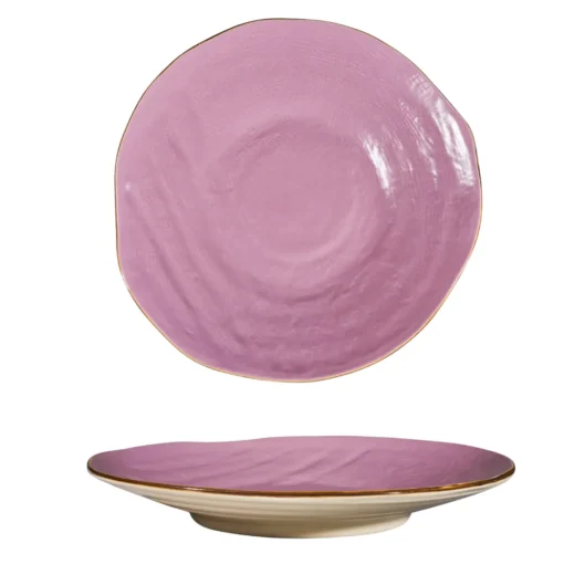 Bissolo Casa Piatti Piani<LINEA MEDITERRANEO - PIATTO PIANO ROSA IN GRES DIAM 28CM H 4CM