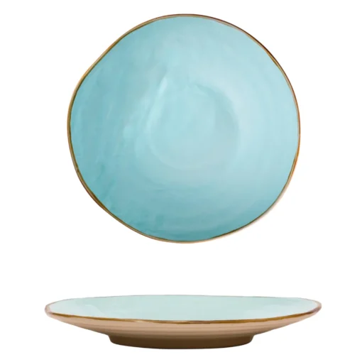 Bissolo Casa Piatti Piani<LINEA MEDITERRANEO - PIATTO PIANO TURCHESE IN GRES DIAM 28CM H 4CM