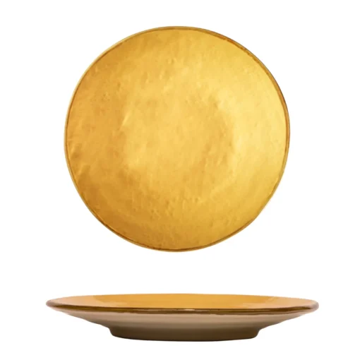 Bissolo Casa Piatti Frutta E Dessert<LINEA MEDITERRANEO - PIATTO DESSERT GIALLO IN GRES DIAM 20CM H 3CM