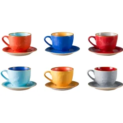 Bissolo Casa Tazze, Tazzine, Coppette Tazze<LINEA MEDITERRANEO - TAZZA CON PIATTINO IN GRES 125ML ASSORTITO