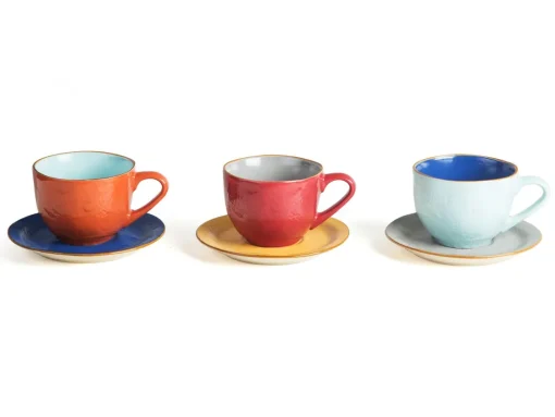 Bissolo Casa Tazze, Tazzine, Coppette Tazze<LINEA MEDITERRANEO - TAZZA CON PIATTINO IN GRES 125ML ASSORTITO