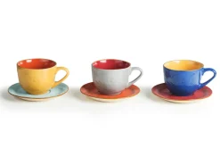 Bissolo Casa Tazze, Tazzine, Coppette Tazze<LINEA MEDITERRANEO - TAZZA CON PIATTINO IN GRES 125ML ASSORTITO