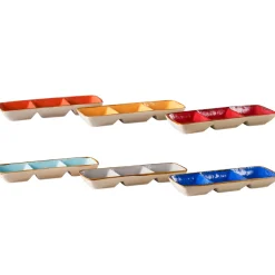 Bissolo Casa Tazze, Tazzine, Coppette Coppette<LINEA MEDITERRANEO - VASSOIO APERITIVO IN GRES 29X11CM H 4CM ASSORTITO