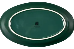 Bissolo Casa Piatti Vassoi<LINEA MEDITERRANEO - VASSOIO OVALE IN GRES VERDE SCURO 28X17X3CM