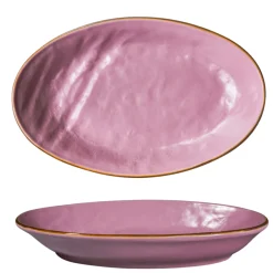 Bissolo Casa Piatti Vassoi<LINEA MEDITERRANEO - VASSOIO OVALE IN GRES ROSA 28X17CM H 3CM