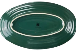 Bissolo Casa Piatti Vassoi<LINEA MEDITERRANEO - VASSOIO OVALE VERDE SCURO IN GRES 36X21CM H 5CM
