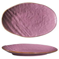 Bissolo Casa Piatti Vassoi<LINEA MEDITERRANEO - VASSOIO OVALE ROSA IN GRES 36X21CM H 5CM