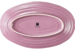 Bissolo Casa Piatti Vassoi<LINEA MEDITERRANEO - VASSOIO OVALE ROSA IN GRES 36X21CM H 5CM