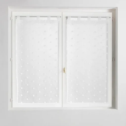 Bissolo Casa Tende Tende Confezionate<LINEA POMPINOU - TENDA DRITTA CON PASSANTI 60X160 BIANCO+POMPONS : vendita online LINEA POMPINOU - TENDA DRITTA CON PASSANTI 60X160 BIANCO+POMPONS in offerta