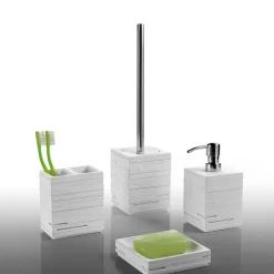 Bissolo Casa Porta Saponi E Dosatori<LINEA QUADROTTO - PORTA SAPONE BIANCO