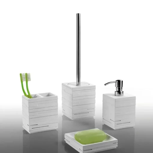 Bissolo Casa Porta Saponi E Dosatori<LINEA QUADROTTO - PORTA SAPONE BIANCO