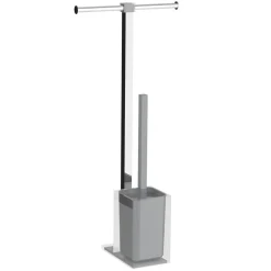 Bissolo Casa Piantane Bagno<LINEA RAINBOW - PIANTANA PORTAROTOLO/SCOPINO ARGENTO