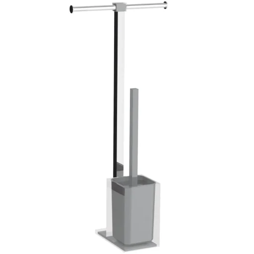 Bissolo Casa Piantane Bagno<LINEA RAINBOW - PIANTANA PORTAROTOLO/SCOPINO ARGENTO