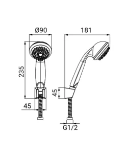 Bissolo Casa Colonne Doccia, Doccette E Soffioni Doccette E Soffioni<LINEA ROBY - KIT DUPLEX 4 GETTI CROMO