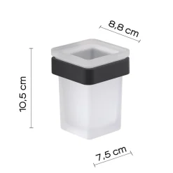 Bissolo Casa Porta Spazzolini<LINEA SAMOA - BICCHIERE PORTASPAZZOLINI BIANCO E NERO MATT