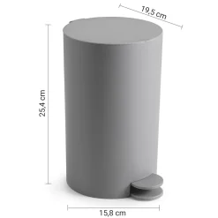 Bissolo Casa Pattumiere Bagno<LINEA SHARON - PATTUMIERA BAGNO 3L GRIGIO MATT