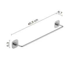 Bissolo Casa Porta Asciugamani<LINEA TEIDE - PORTA ASCIUGAMANO CROMATO IN ACCIAIO INOX 45X6,7X5,3CM