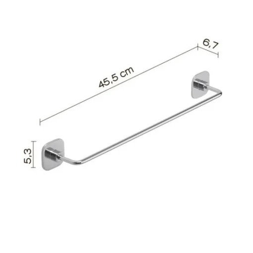 Bissolo Casa Porta Asciugamani<LINEA TEIDE - PORTA ASCIUGAMANO CROMATO IN ACCIAIO INOX 45X6,7X5,3CM