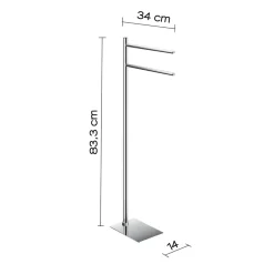 Bissolo Casa Piantane Bagno<LINEA TRILLY - PIANTANA PORTA ASCIUGAMANO CROMATA IN ACCIAIO INOX 13X34X85