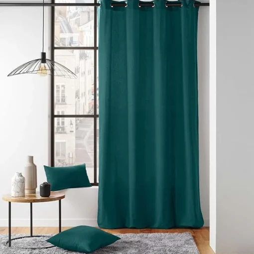 Bissolo Casa Tende Tende Confezionate<LINEA TWILY - TENDA CON OCCHIELLI IN COTONE/POLIESTERE 135X260CM SMERALDO: vendita online LINEA TWILY - TENDA CON OCCHIELLI IN COTONE/POLIESTERE 135X260CM SMERALDO in offerta